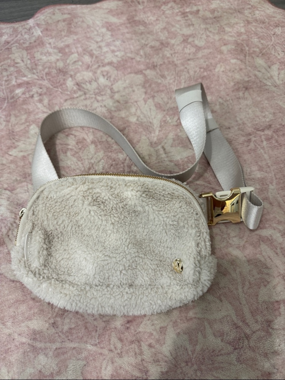 Cream Sherpa Lululemon Belt Bag